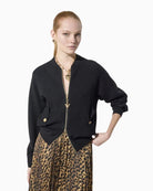 Lola Casademunt Zip Up Cardigan in black front view