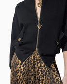 Lola Casademunt Zip Up Cardigan in black front zip detail