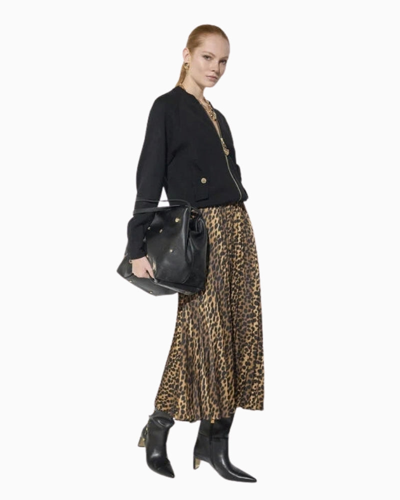 Lola Casademunt Zip Up Cardigan in black side styled view
