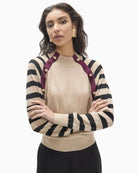 Lola Casademunt by Maite Striped Sleeve cuff detail