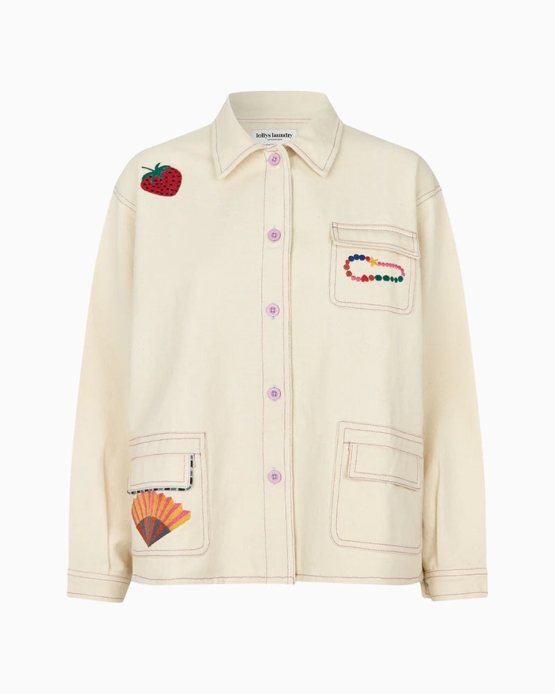Lollys Laundry April jacket creme front view – Áines Boutique