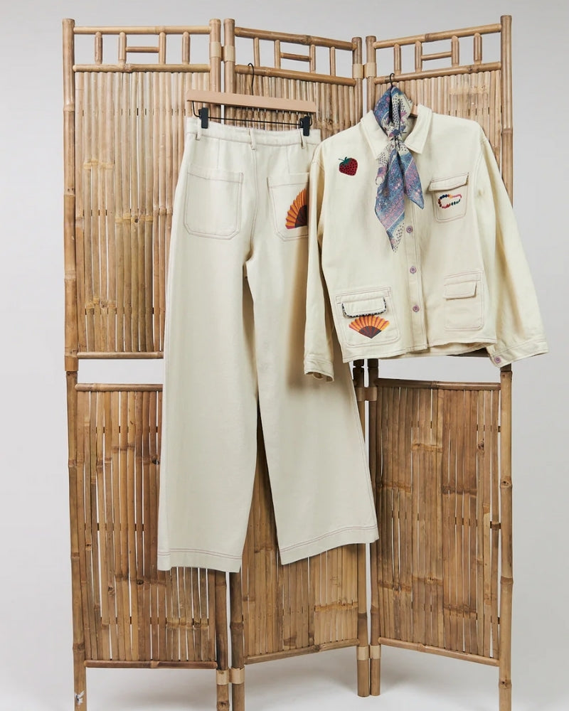 Lollys Laundry April jacket creme front view – Áines Boutique