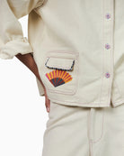 Lollys Laundry April jacket creme embroidery detail – Áines Boutique