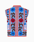 Lollys Laundry Bin embroidered vest blue back view – Áines Boutique