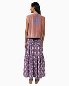 Lollys Laundry Bin velour vest dusty rose back view – Áines Boutique