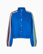 Lollys Laundry Brooklynn sporty jacket blue front view – Áines Boutique