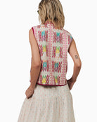 Lollys Laundry Cairo quilted vest pink back view – Áines Boutique