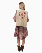 Lollys Laundry Jace Love teddy vest beige back embroidery view – Áines Boutique