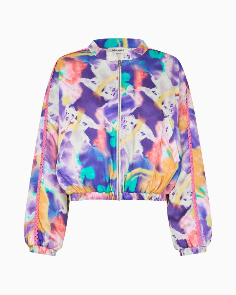 Lollys Laundry Lama bomber jacket multi front view – Áines Boutique