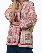 Lollys Laundry Lulu jacket woven fabric texture close-up – Áines Boutique