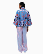 Lollys Laundry Rumill jacket blue back view embroidery – Áines Boutique