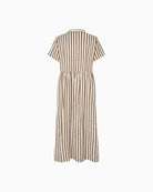 Lollys Laundry Aliyall midi dress Dark Mokka flat lay back view – Áines Boutique