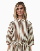 Lollys Laundry Bonoll shirt Dark Mokka front view – Áines Boutique