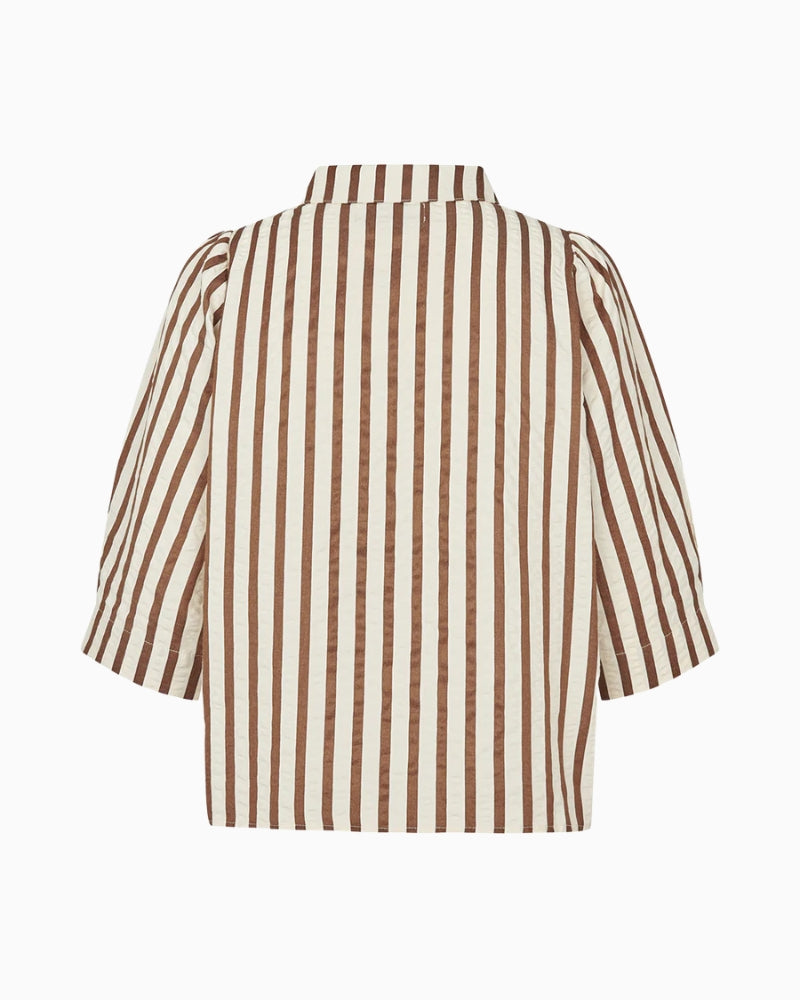 Lollys Laundry Bonoll shirt Dark Mokka flat lay back view – Áines Boutique