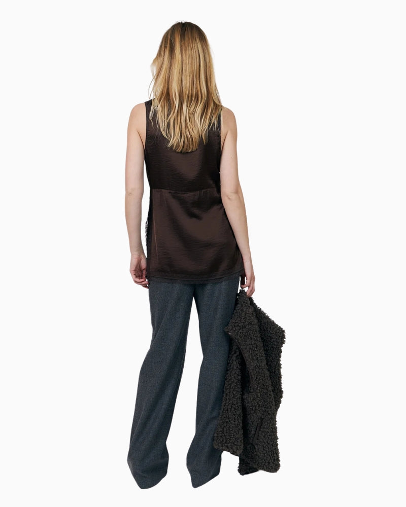 Lollys Laundry CainLL Top in dark brown back view