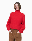 Lollys Laundry Elio Jumper in Red high ribbed collar detail