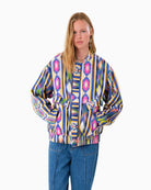 Oversized bomber jacket in multicolour jacquard by Lollys Laundry