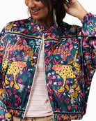 Woman wearing Lollys Laundry Lamall quilted jacket multi side view – Áines Boutique