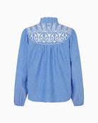 Lollys Laundry Lia Shirt in Blue back embroidered detail