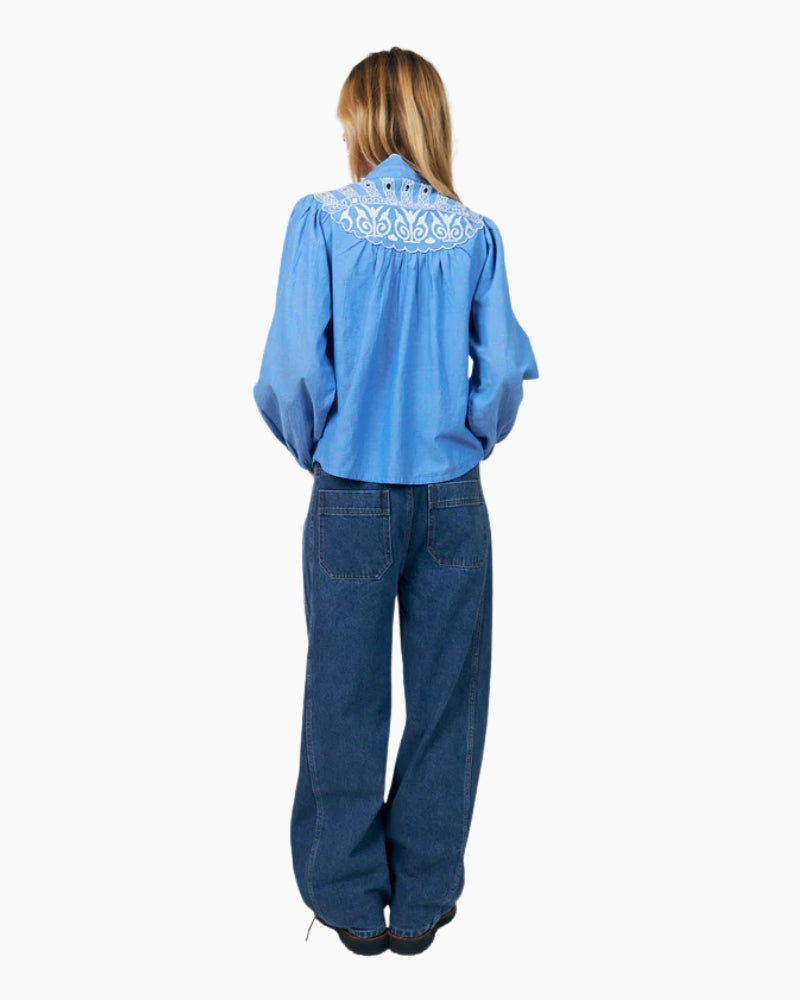 Lollys Laundry Lia Shirt in Blue back view