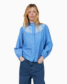 Lollys Laundry Lia Shirt in Blue front view
