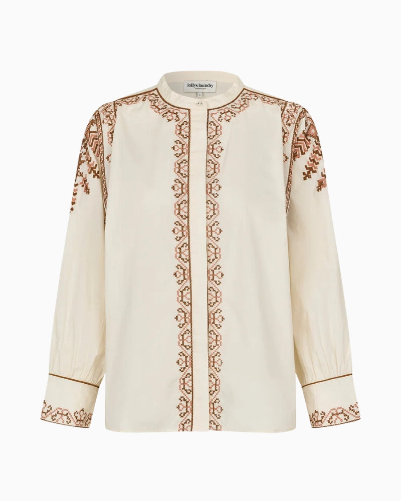 Lollys Laundry LuciaLL Shirt in Cream front view