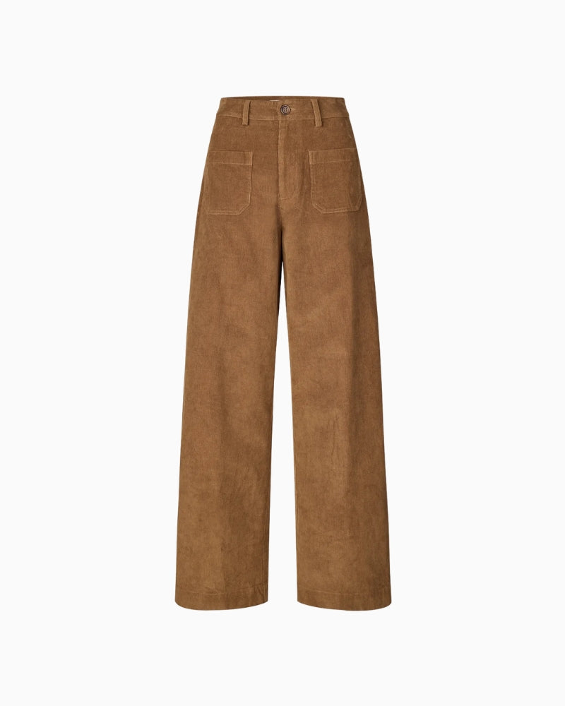 Lollys Laundry RingoLL Pants in Camel corduroy fabric detail