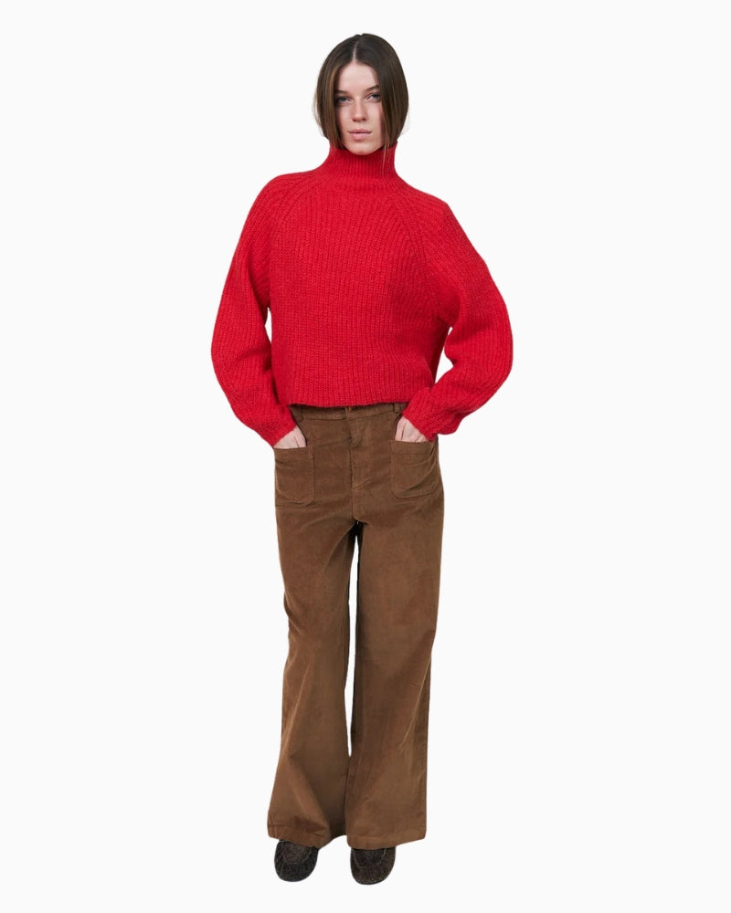 Lollys Laundry RingoLL Pants in Camel wide-leg detail