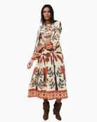 Lollys Laundry SaraiLL Maxi Dress creme printed front view