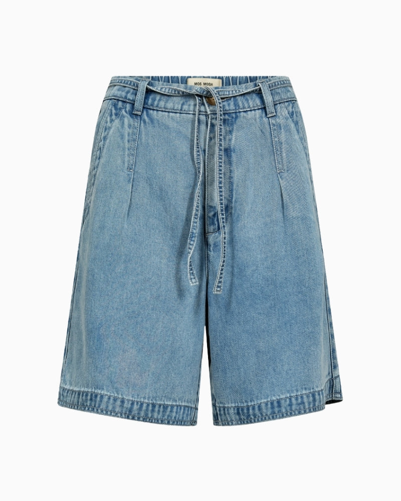 MOS MOSH Leli denim shorts light denim front view
