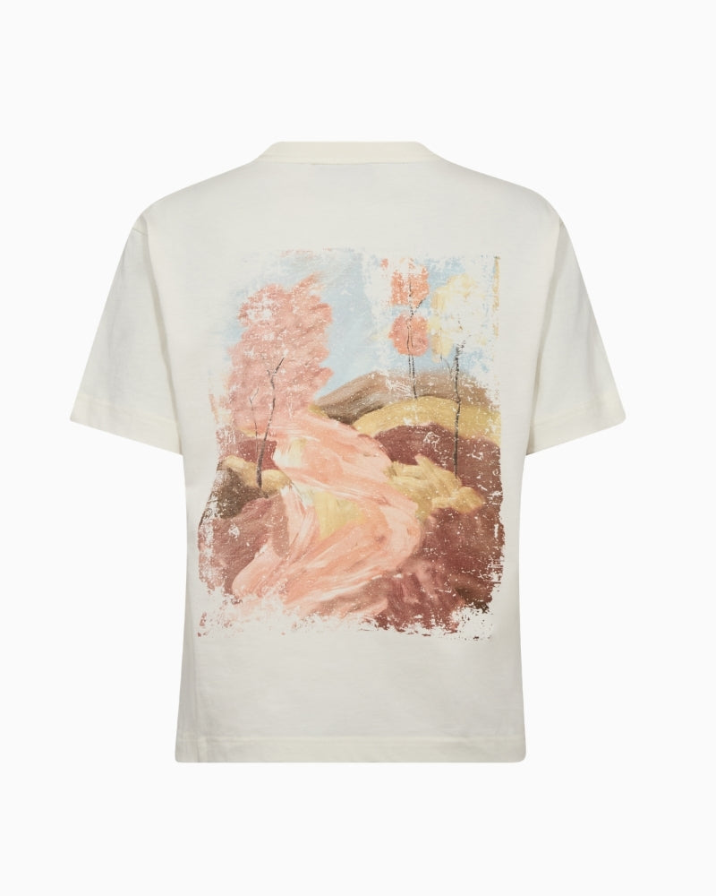 MOS MOSH MMLandscape O-SS Tee ecru back landscape print