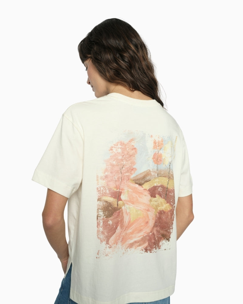 MOS MOSH MMLandscape O-SS Tee ecru model back view
