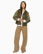 MOS MOSH MMZyla Neola Trenchcoat in Olive Night front view