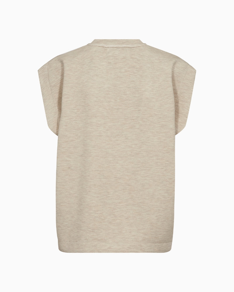 MOS MOSH Namara sleeveless sweatshirt sesame back view