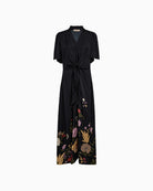 MOS MOSH Wandi Flowwi dress black front view floral hem