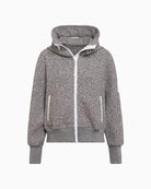 Grey boucle zip-up hoodie by Marc Aurel with contrast trim and drawstring hood