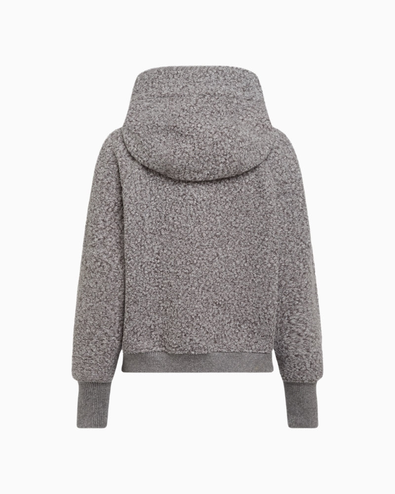 Ribbed hem and cuff detail on Marc Aurel grey zip hoodie