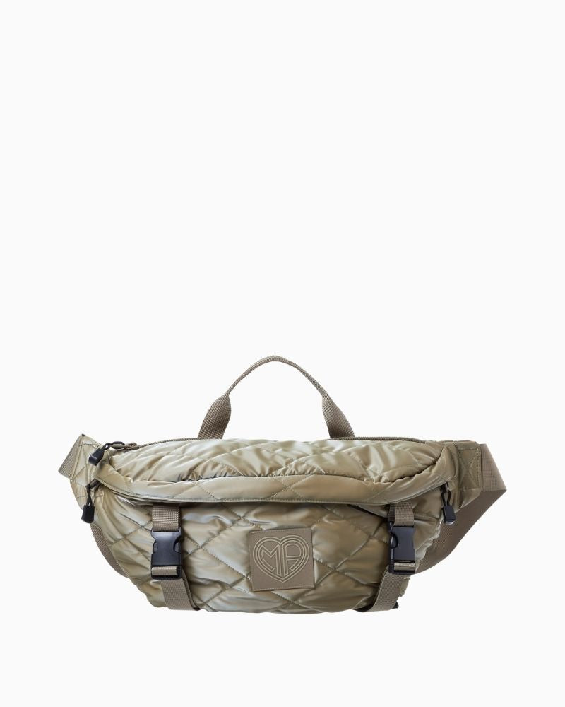 Marc Aurel khaki bumbag with zip closure and adjustable strap
