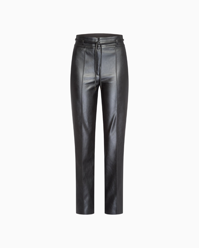 Marc Aurel faux leather trousers with drawstring waist