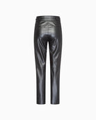 Slim fit black vegan leather trousers for women