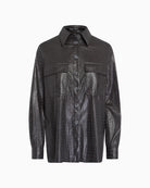 Grey long sleeve blouse by Marc Aurel in lightweight polyester fabric