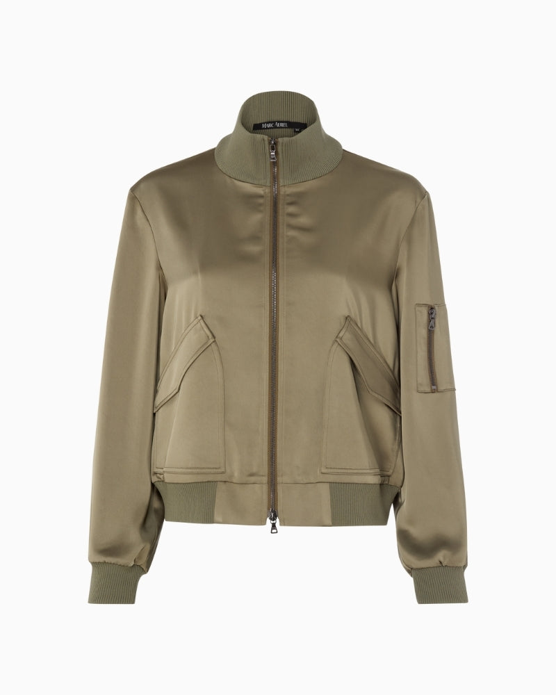 Front view of Marc Aurel lightweight tailored jacket in soft polyester