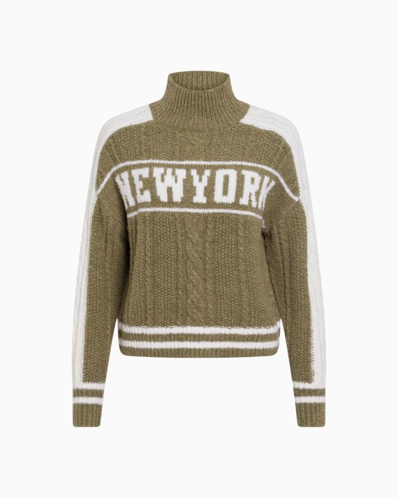 Marc Aurel khaki wool-blend jumper with soft texture and relaxed fit