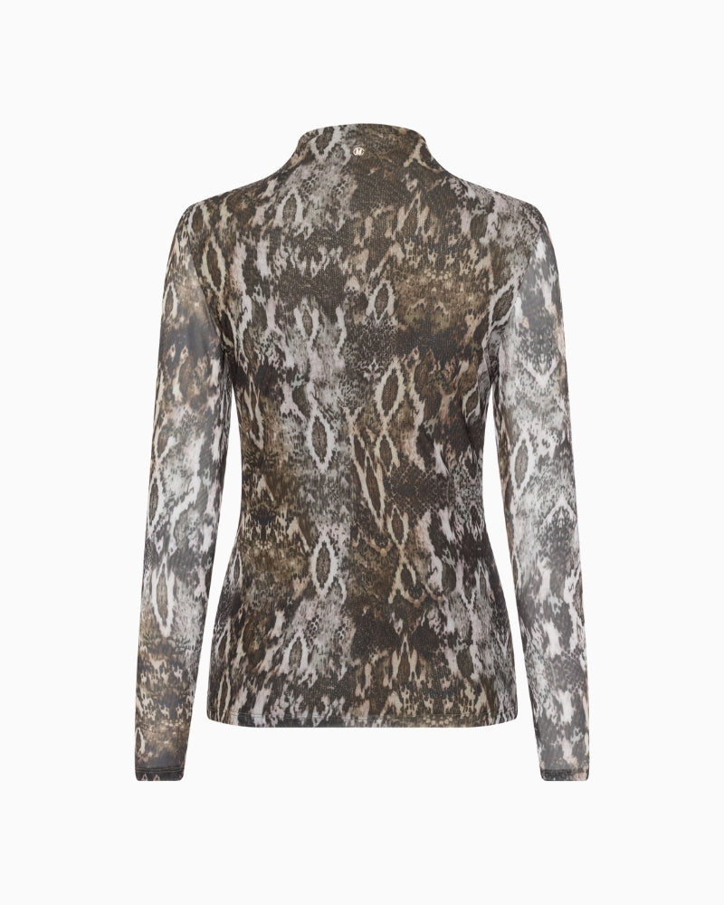Front view of Marc Aurel stretch shirt in soft polyester blend