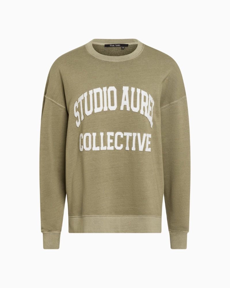 Front view of Marc Aurel cotton sweatshirt with relaxed fit