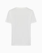 Back view of cotton T-shirt with straight hem