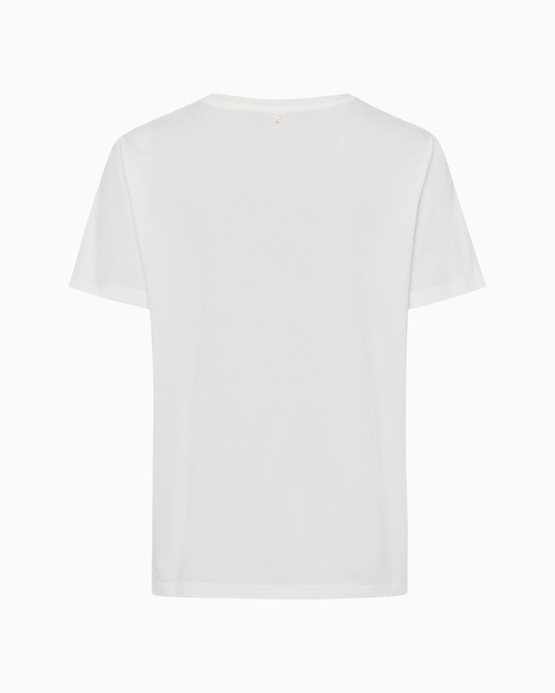 Back view of cotton T-shirt with straight hem
