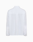 Marc Aurel blouse with long sleeves and striped contrast cuffs
