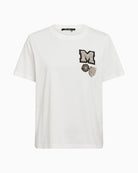 White cotton t-shirt by Marc Aurel with embellished chest details