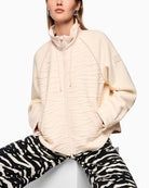 Lightweight lined jacket with drawstring hem and graphic back